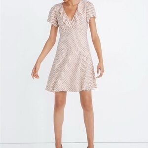Madewell Ruffle Flutter-Sleeve Dress in Cutout Blooms